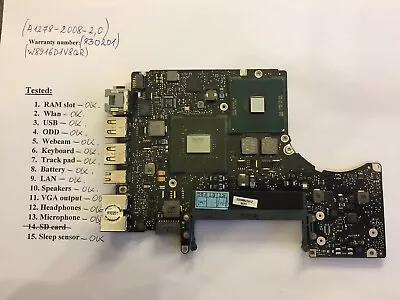 Macbook A1278 13 2008 C2D 2.0 GHZ Logic Board 820-2327-A Tested Waranty • £60