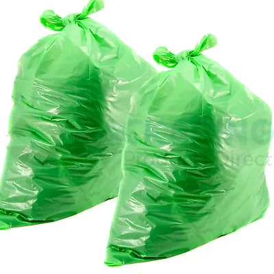 Green Garden Waste Refuse Sacks Rubbish Bin Bags Large Heavy Duty   • £11.27