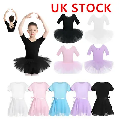 £10.80 • Buy UK Toddler Girls Short Sleeve Leotard Ballet Tutu Dance Dress Gymnastics Skirt