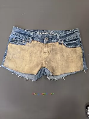 American Eagle Women's Favorite Boyfriend Cutoff Shorts SZ 0 Gold Metallic • $19.99