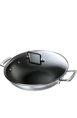 Le Creuset 3-Ply Stainless Steel Non-Stick Wok With Lid 30 X 7.8 Cm • £129.99