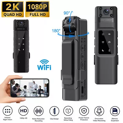 2K 1080P HD Audio Video DVR IR Night Cam WIFI Camcorder Mini Police Body Camera • $21.79