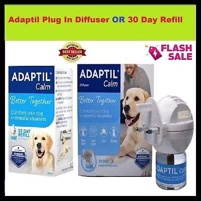 ADAPTIL Calm Plug In Diffuser OR 30 Day Refill 48ml Dog Calming Remedy Fast UK • £19.99