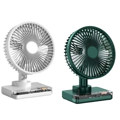 $52.16 • Buy USB Oscillating Fan Clock 4 Speed Tilted-Head Oscillation Table Fan LCD Display