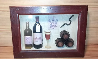 Vintage Wine Decor Wall Decor Framed Wine Lovers 3d Shadow Box • $30