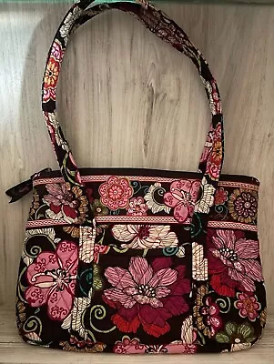 Vera Bradley Handbag Mod Floral Pink RETIRED Pattern Print EUC Purse Shoulder • $19.99