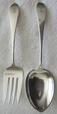 Arthur Stone Sterling Silver Arts Crafts 2 Pc Large Salad Set Hand Hammered Poin • $636.92