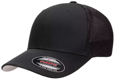 $12.41 • Buy Flexfit Trucker Hat 6511 Fitted Mesh Baseball Cap Plain Blank Flex Fit OSFM