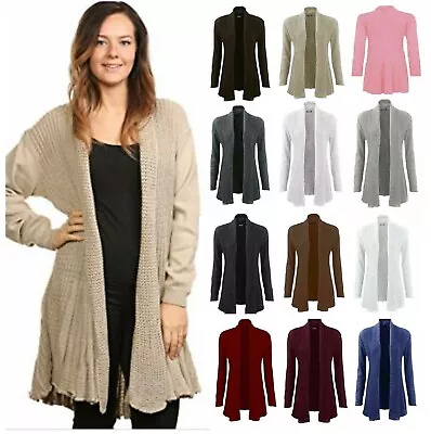 £11.99 • Buy Plus Size Knitted Waterfall Boyfriend Long Cardigan Women Ladies  UK (8-26)