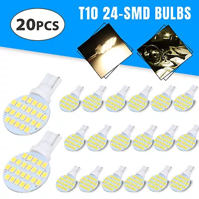 20x T10/194/921 24SMD LED Interior Dome Map License Plate Light Bulbs Warm White • $12.98