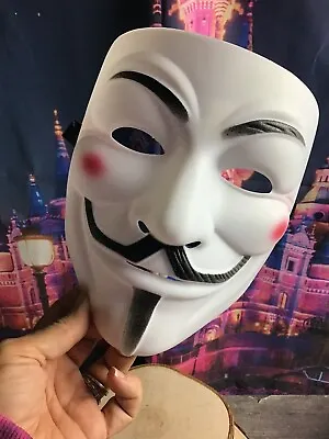 V For Vendetta Hacker Mask Halloween Cosplay Mask -white  • $2.99