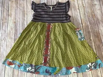 Matilda Jane Sz 12 You & Me Buttercup Maggie Dress W/ Brown Stripes B19 • $36.99