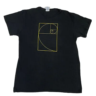 STEM Short Sleeve T-Shirt Fibonacci Golden Ratio Spiral Size Medium Black • $15