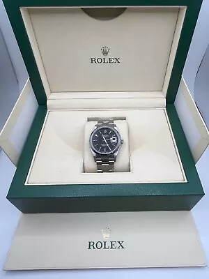 1999 Rolex Oyster Perpetual Date 15200 Stainless Steel 34mm Black Mens Watch • $3800