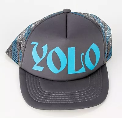 $7.99 • Buy YOLO - Gray & Blue - Baseball Cap - Mesh Back - Snapback - NEW - Black Jack 
