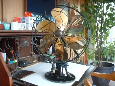 Nicely Restored 1929 Emerson 71666 12 3spdosc.brass Bld.fan Runs Looks Super!! • $195