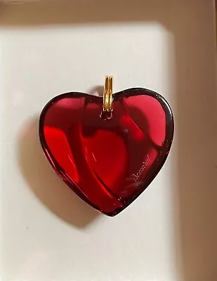 Baccarat Heart Red Crystal Pendant Signed • £82.04