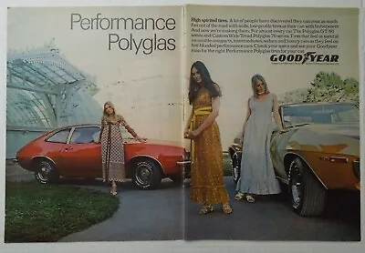 1971 GOODYEAR 2 Page Magazine Ad - Performance Polyglas Tires • $28.65