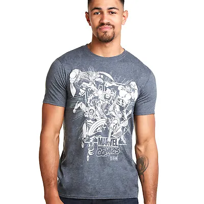 Official Marvel Comics Mens Avengers T-shirt Thor Hulk Iron Man Grey S - XXL • £12.99