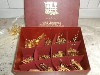 Danbury Mint Gold Christmas Ornaments In Box Complete Set Of 12 +1 1992 • $99.99