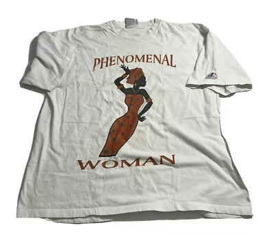 VTG 90s Logo Athletic Phenomenal Black Woman Black Pride Power T-Shirt XL • $79.99