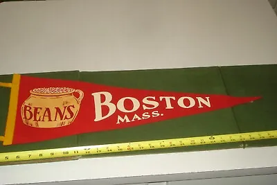 1960's BOSTON MA  PENNANT FELT  NICE-30  BOSTON BEANS POT • $20