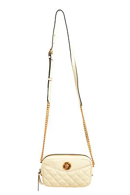Versace Women's Beige Quilted Leather Small Camera Bag Crossbody Shoulder Bag • $599.99