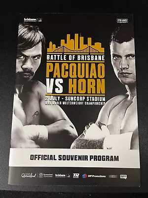 Manny Pacquiao Vs Jeff Horn July 2 2017 Official Title Fight Program Brisbane • $1.04