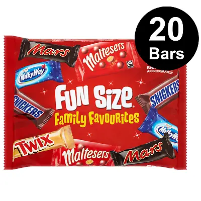 BBD 14/01/2024 20 X Mars Variety Funsize Milk Chocolate Bars Party Bag Bulk 358g • £6.99