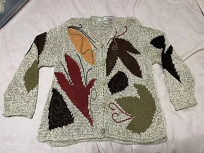 Women’s Sigrid Olsen Sport Medium Petite Leaf Print Cardigan Sweater • $16