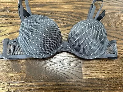 Victoria's Secret Very Sexy Push Up Bra 34A Grey Underwire • $18.99