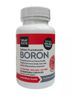 Vibrant Health Calcium Fructoborate Boron Joint & Bone Health 60 Cap Exp 01/25 • $13.95