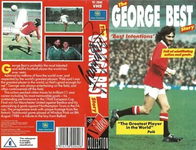 Signed George Best VHS Video Cover Manchester United Northern Ireland Fulham • £224.99