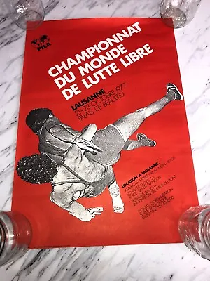 Poster 1977 Fila Freestyle Wrestling World Championship Switzerland 14x20  • $59.49