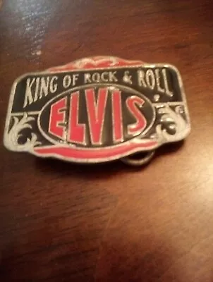 Elvis Presley The King Of Rock Roll Belt Buckle Siskiyou Solid Brass RARE LE • $35