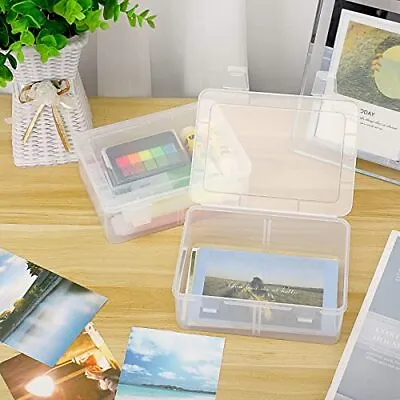  4 Pack Photo Storage Boxes For 4 X6  Pictures Greeting Card Organizer With  • $30.29