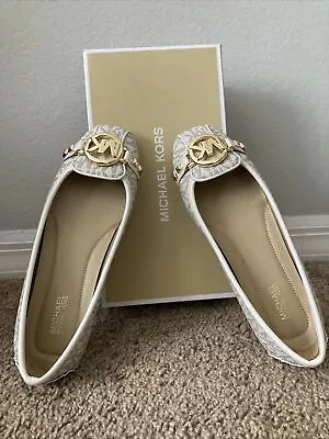 Michael Kors Fulton MK Signature Moccasin- Vanilla Flat Shoes- Size 6M • $74.99