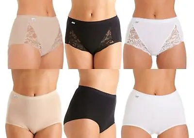 La Marquise Maxi Briefs Ladies Cotton Rich Full Cover Knickers Underwear 3 Pairs • £13.99