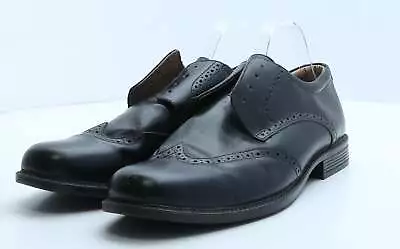 Oaktrak Mens Black Leather Brogue Dress UK 12 EU • £15