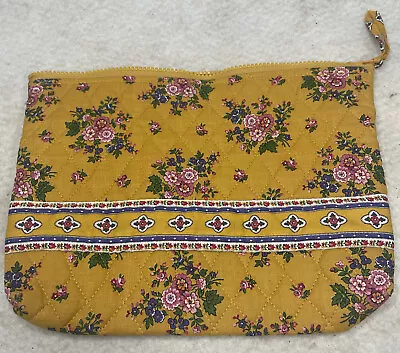 Vintage Vera Bradley Marigold Yellow Cosmetic Makeup Bag Lined Indiana EUC 1990s • $29.95