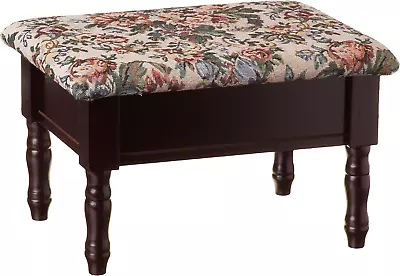 Vintage Ottoman Footstool Rest Wooden With Padded Seat Top Lift Hidden Storage • $49.71