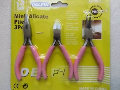 £7.99 • Buy JEWELLERY MAKING CRAFT TOOLS 3pc Set Pink