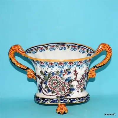 Polychrome Dutch Makkum Holland Delft Frisian Vase Pot Dutch Scenery Folk Art • $370