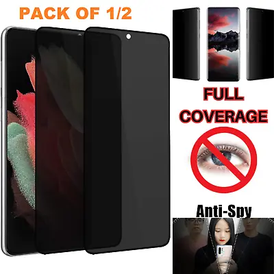 For Samsung S21/22/23/24Plus Ultra Privacy Screen Protector Tempered Glass Cover • £3.99