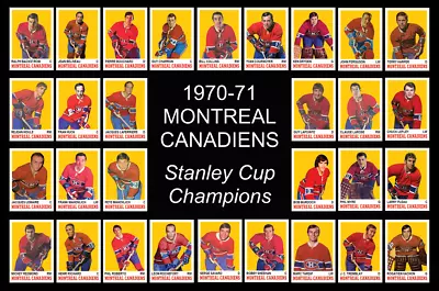 1970 1971 MONTREAL CANADIENS Hockey Card POSTER Man Cave Decor Art Fan Xmas Gift • $19.95