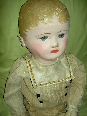 Original Stamped ANTIQUE Martha Chase Oil Painted Cloth 28  Boy Doll Excellent • $695