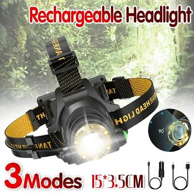 12000000lm LED Headlamp USB Rechargeable Headlight Head Torch Lamp Flashlight AU • $14.95