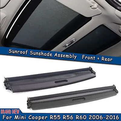 Black Front + Rear Sunroof Sunshade Kit For 2007-2016 MINI Cooper R55 R56 R60 • $118.71