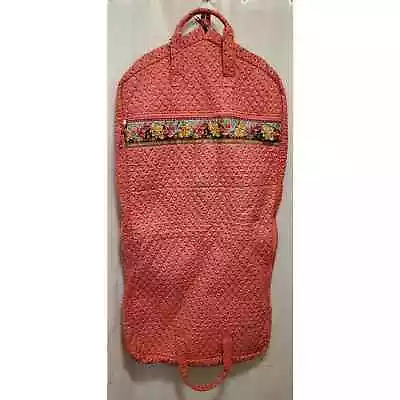 Vintage Vera Bradley Pink Pansy Butterfly Quilted Long Garment Bag Retired Print • $48.99