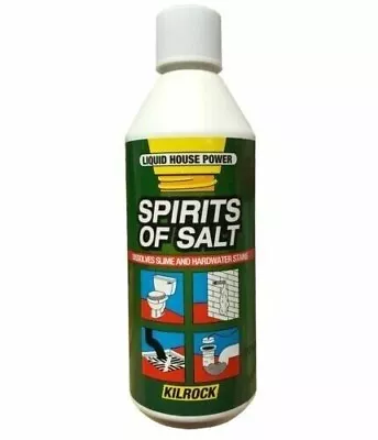 1 X Kilrock Spirits Of Salt Unblocks Pipes Toilets & Drains- 500 Ml • £8.79